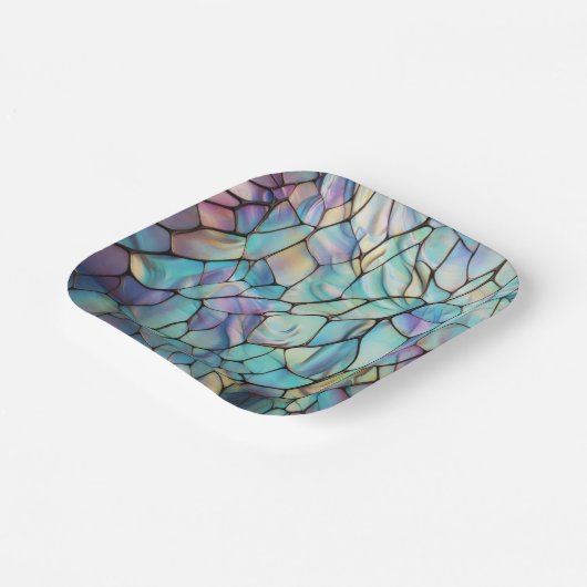 Gemstone Elements Opal farbiges Mix-Muster Pappteller (Gewinkelt)