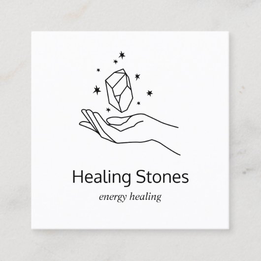Gemstone Energy Crystal Healer Quadratische Visitenkarte (Vorderseite)