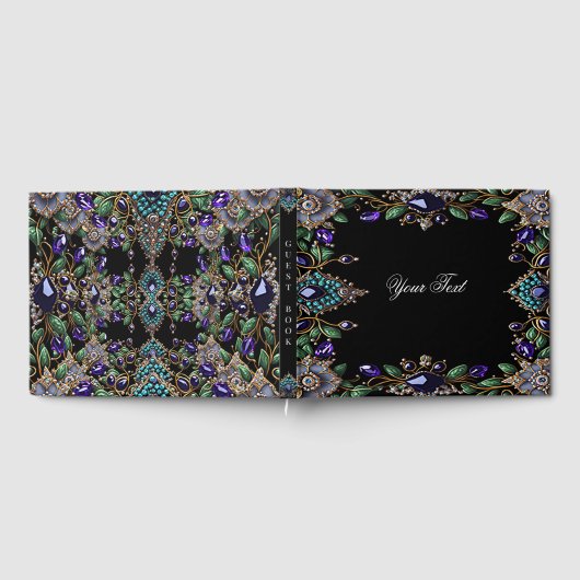 Gemstone Floral Guest Book Gästebuch (Voll)