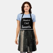 Gemstone Foto Schwarz-weiß Strip Master Koch Schürze (Getragen)