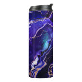 Gemstone Geode Blue Lila Rose Gold Black Agate Thermosbecher (Nach links gedreht)