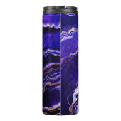 Gemstone Geode Blue Lila Rose Gold Black Agate Thermosbecher (Rückseite)