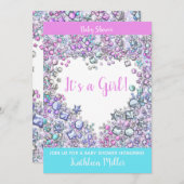 Gemstone Girl Baby Shower INVITATION | Eigener Tex Einladung (Vorne/Hinten)