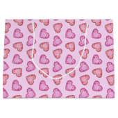 Gemstone Hearts Cute Pink Valentines Day Große Geschenktüte (Vorderseite)