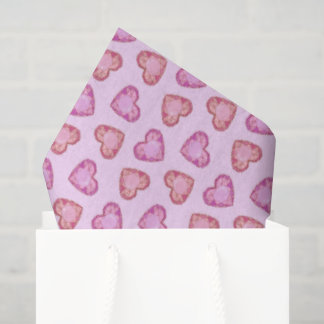 Gemstone Hearts Cute Pink Valentines Day Seidenpapier