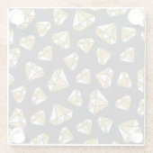 Gemstone hielt Vintages nahtloses Muster für. Glasuntersetzer (Rückseite)