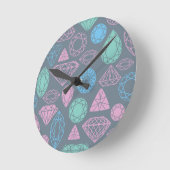 Gemstone Icon-Muster Runde Wanduhr (Winkel)