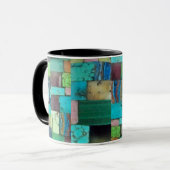 Gemstone Inlay Look Mosaik Tasse Türkis Opal (Vorderseite Links)