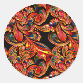 Gemstone Inspiriert Art Déco Swirl Runder Aufkleber