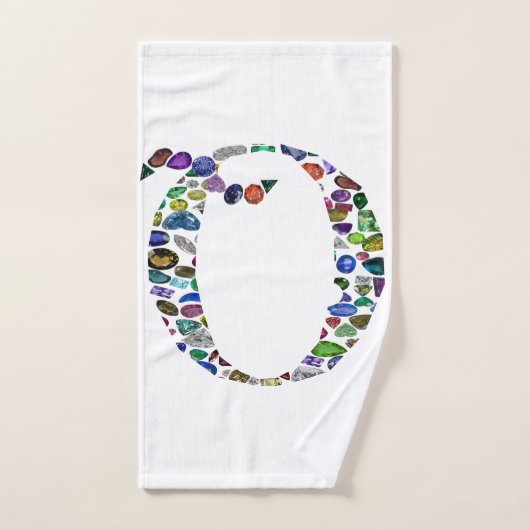 Gemstone Monogram Letter Q Badhandtuch Set (Handtuch)