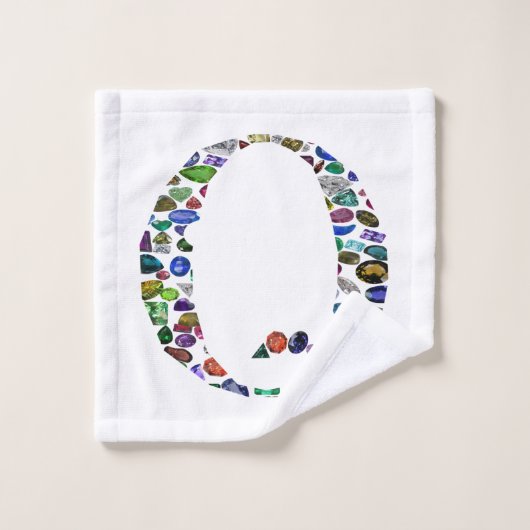 Gemstone Monogram Letter Q Badhandtuch Set (Waschlappen)
