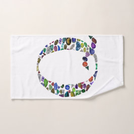 Gemstone Monogram Letter Q Badhandtuch Set