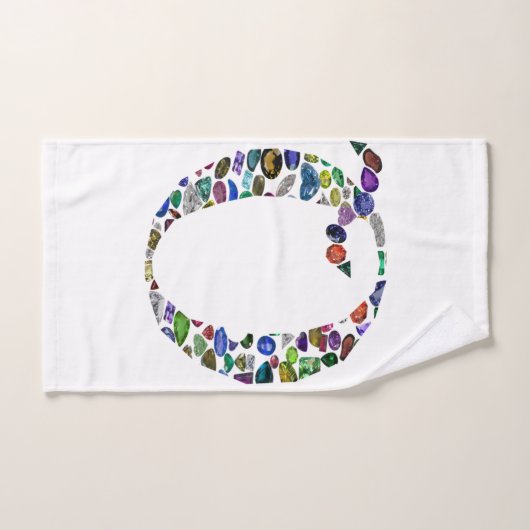 Gemstone Monogram Letter Q Badhandtuch Set (Handtuch)