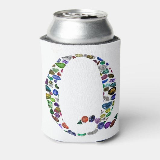 Gemstone Monogram Letter Q Dosenkühler (Kanne Rückseite)