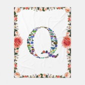 Gemstone Monogram Letter Q Fleecedecke (Vorderseite)