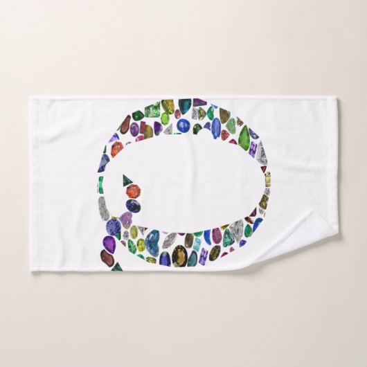 Gemstone Monogram Letter Q Handtuch (Handtuch)