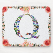 Gemstone Monogram Letter Q Mousepad (Vorne)