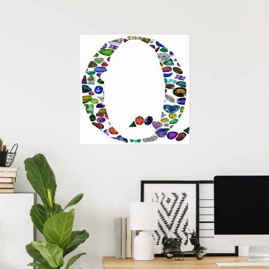 Gemstone Monogram Letter Q Poster (Heimbüro)