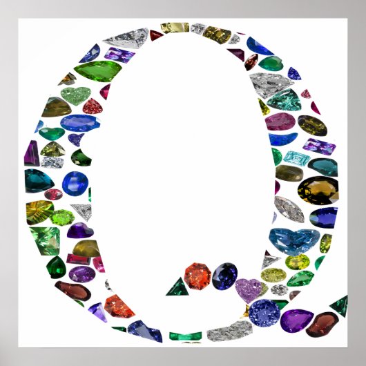 Gemstone Monogram Letter Q Poster (Vorne)