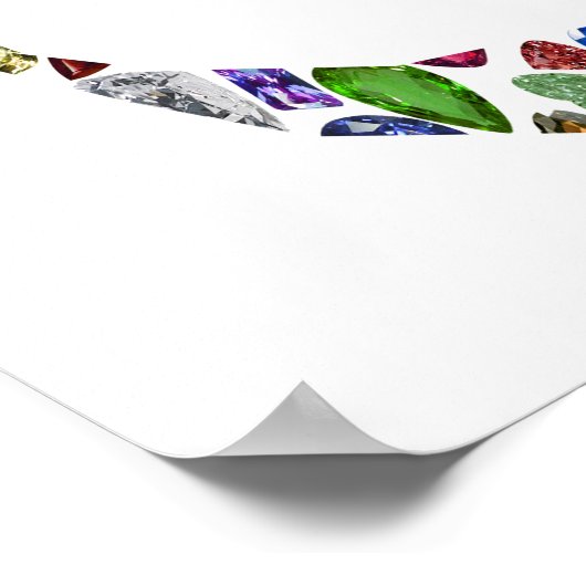 Gemstone Monogram Letter Q Poster (Ecke)