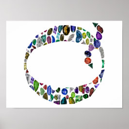 Gemstone Monogram Letter Q Poster