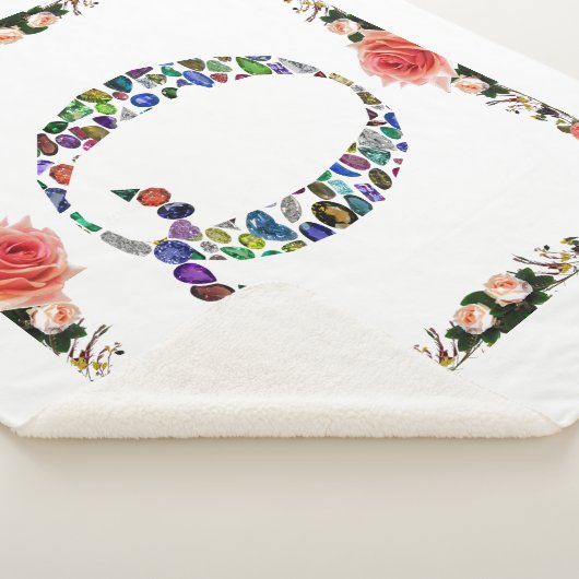 Gemstone Monogram Letter Q Sherpadecke (3/4)