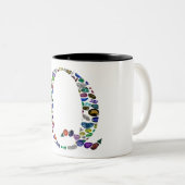Gemstone Monogram Letter Q Zweifarbige Tasse (VorderseiteRechts)