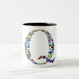 Gemstone Monogram Letter Q Zweifarbige Tasse