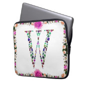 Gemstone Monogram Letter W Laptopschutzhülle (Vorderseite Links)