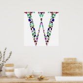 Gemstone Monogram Letter W Poster (Küche)