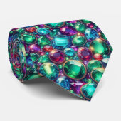 Gemstone Neck Tie | Jewel Tone Colors Krawatte (Gerollt)