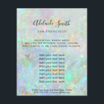 Gemstone opal FALSCH iridescent textur Flyer<br><div class="desc">Schönheitssalon berufliche Make-up-Künstler Flyer</div>