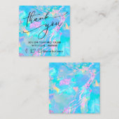 gemstone pastellblau opal vielen Dank Quadratische Visitenkarte (Vorne/Hinten)