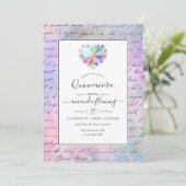 Gemstone Quinceañera Einladung (Stehend Vorderseite)