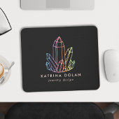 Gemstone Rainbow Quarz Crystal Business-Logo Mousepad