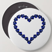Gemstone Sapphire Blue Heart Button (Vorne & Hinten)