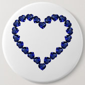 Gemstone Sapphire Blue Heart Button (Vorderseite)