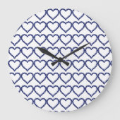 Gemstone Sapphire Blue Heart Große Wanduhr (Vorderseite)