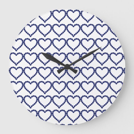 Gemstone Sapphire Blue Heart Große Wanduhr (Vorderseite)