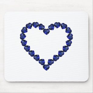 Gemstone Sapphire Blue Heart Mousepad