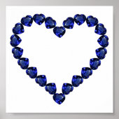 Gemstone Sapphire Blue Heart Poster (Vorne)