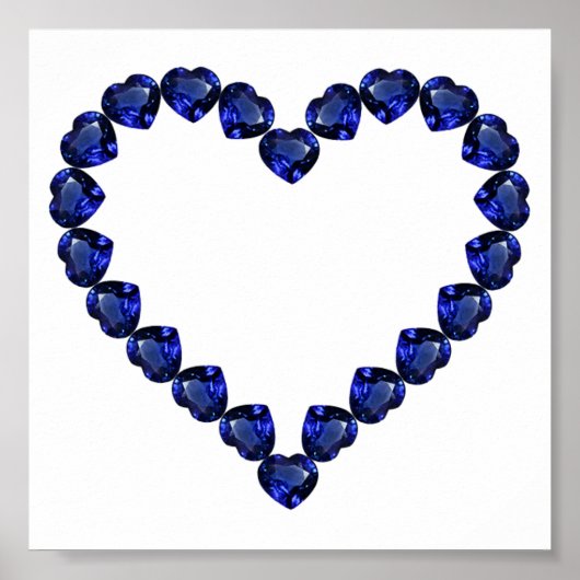 Gemstone Sapphire Blue Heart Poster (Vorne)