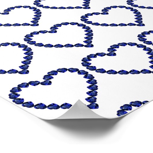 Gemstone Sapphire Blue Heart Poster (Ecke)