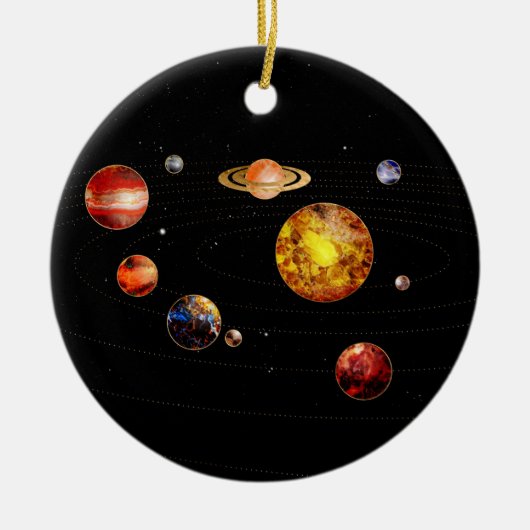 Gemstone-Solarsystem Keramik Ornament (Vorne)