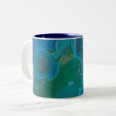 Gemstone Swirled Vivid Blue Green Polished Gem Zweifarbige Tasse (Vorderseite Links)