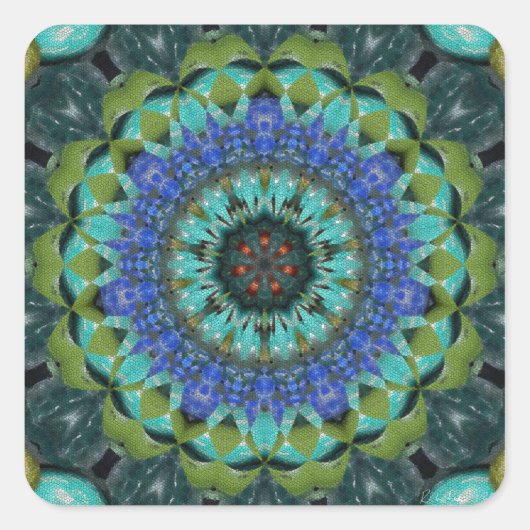 Gemstone Tiles Quadratischer Aufkleber (Vorderseite)