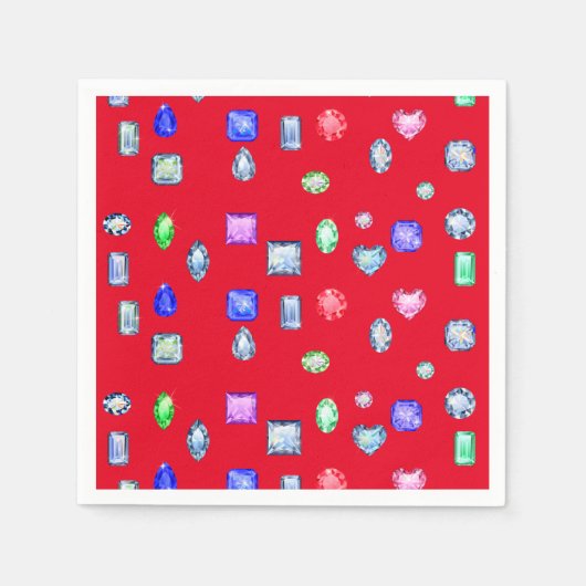 Gemstone und Juwelen Red Serviette (Vorderseite)