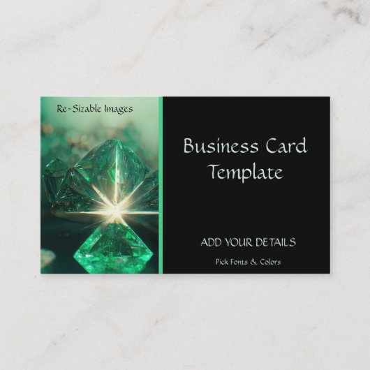 Gemstones Diamond Stone Emerald Business Card Visitenkarte (Vorderseite)