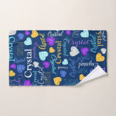 Gemstones hearts custom name colorful Crystal Badhandtuch Set (Handtuch)