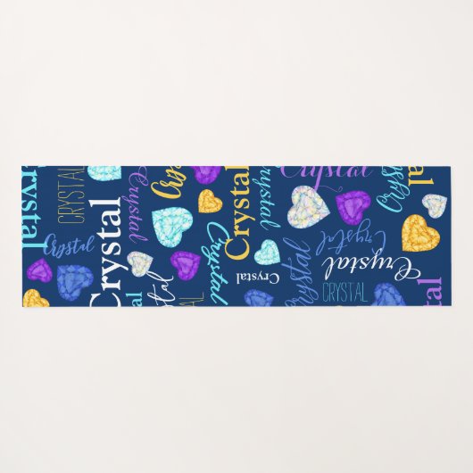 Gemstones hearts custom name colorful Crystal Yogamatte (Rückseite (Horizontal))